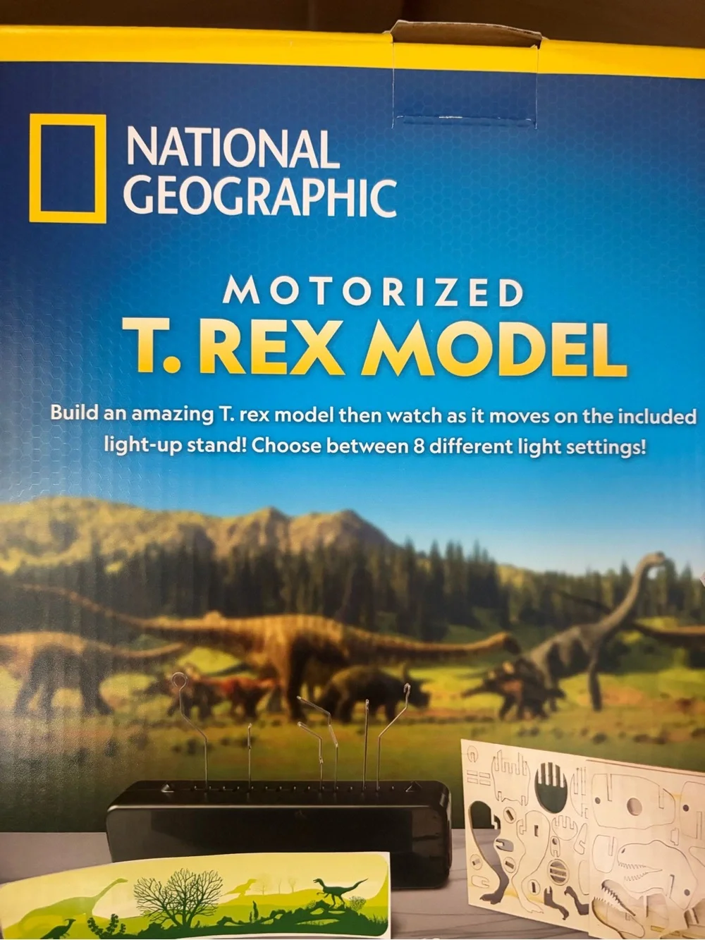 ✨$25✨NEW National Geographic Motorized T. Rex 3D Wood Puzzle with Light-up Base